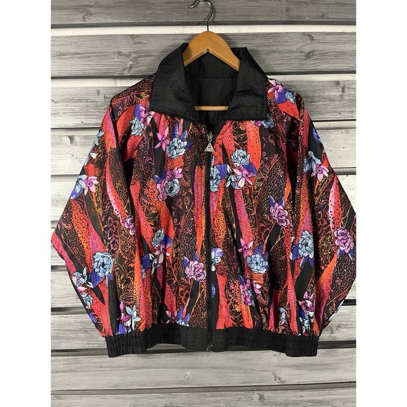 Casual Isle Jackets & Blazers - Vintage Casual Isle Jacket Women Small  Floral Windbreaker Zip Up Reversible 90s